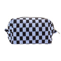 Checkered Makeup Bag for Purse, Small Travel Cosmetic Pouch,Blue Black - color: Blue Black