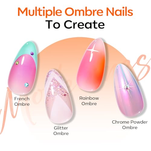 Modelones 150pcs Nail Sponges for Ombre with Grabbing Pen - color: White