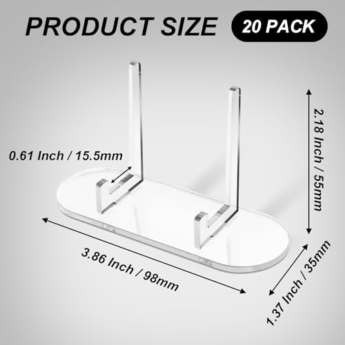 20 Pcs Acrylic Card Display Stand, Clear Mini Holder 0.6 Inch