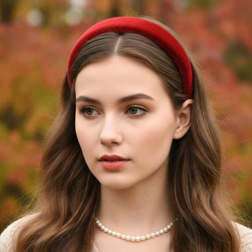 4pcs Padded Headband for Women,Chunky Velvet Headband for Women