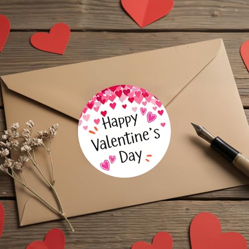 120Pcs Valentine Heart Stickers, 2 Inch Round Labels for Kids Classroom Exchange, Self Adhesive Seals for Treat Bags, Cards, Envelopes, Party Favors & Gift Wrap (Valentine’s Day) - style: Valentine’s Day
