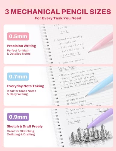 SUNEE Pencil Case with Supplies, 35PCS Aesthetic Stationery Set, Pink - color: Pink, style: 35 Pack