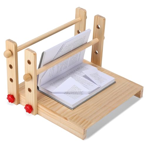 Novabright Book Folding Tools for Christmas Favor Wooden Book Decorative Folding Stand 12" x 12" Multipurpose Portable Adjustable Fold Stand for Xmas Gift, Books not included - style: Common