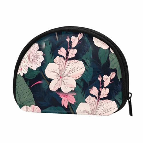 IBILIU Small Coin Purse Flower With Black Background Mini Wallet Coin Pouch Change Purse For Women Men - color: Coinp-009
