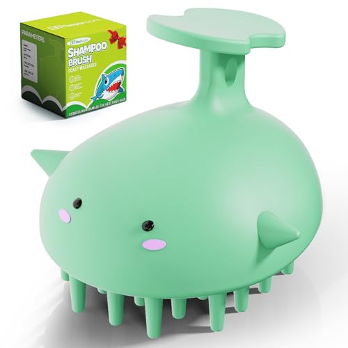 Scalp Scrubber Shampoo Brush, Wet & Dry Silicone Scalp Massager Brush Green - color: Green