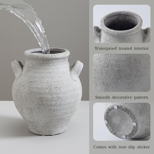 Ceramic Flower Vase, 7.36" Decorative Vase for Rustic Home Décor - color: Rustic-25011-1
