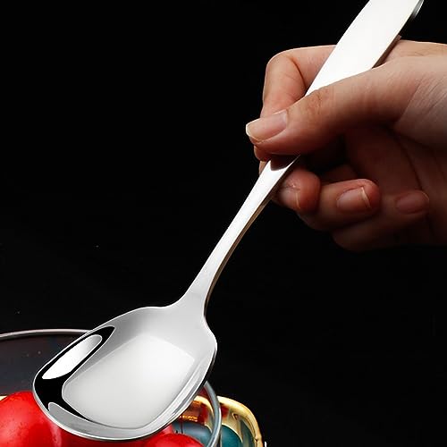 Ouliget Square Head Spoons, Korean style Square Sugar Spoon,Thick Heavy Stainless Steel Soup Spoons Table Spoons Flat Square Spoon,7 Inch,Set of 4. - size: 7 inches, Set of 4, Square Head