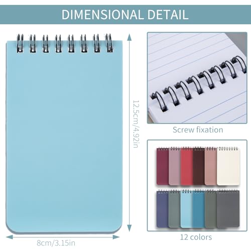 QiCheng 6pcs Pocket Notebook Mini Notepad Small Spiral Notebooks 3X5Inch - size: 6-black