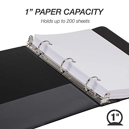 Samsill Economy 1 Inch Mini 3 Ring Binder, Round Ring Binder, Holds 5.5 x 8.5 Inch Documents, 1" Storage, 6-Pack, Black - color: Black, size: 1" Storage, style: 6-Pack