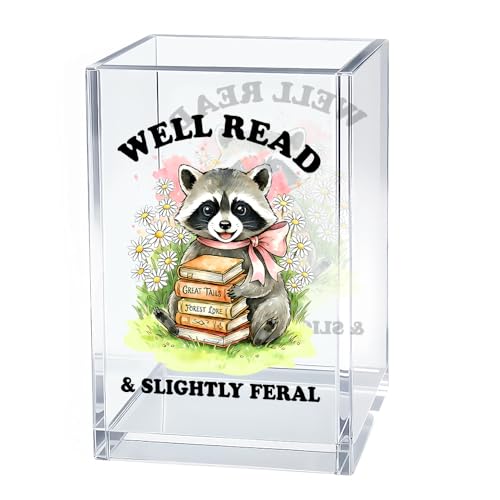 Well Read Slightly Feral Pen Pencil Holder, Raccoon Desk Accessories - color: Transparent37