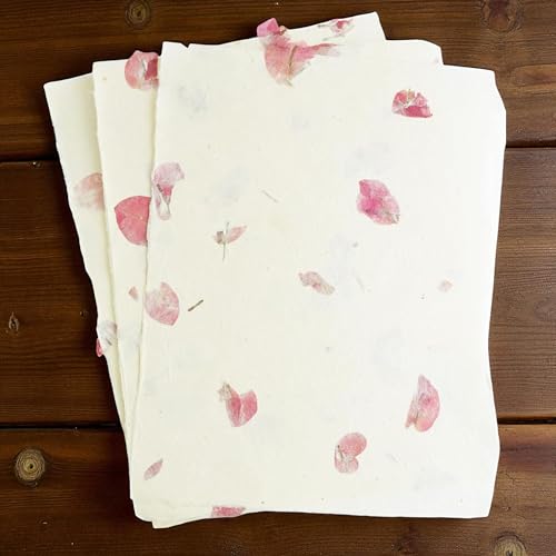 Handmade Lokta Deckle-Edge Printer Paper 8.5x11 (25 Sheets, Bougainvillea) - color: Bougainvillea