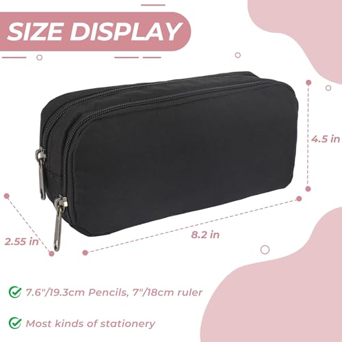 Della Gao Large Pencil Case, Big Capacity Pencil Pouch with 2 Compartments - color: DellaGao-WJ001BK