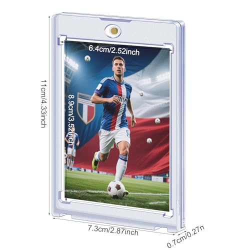 35pt Magnetic Card Holders for Trading Cards,UV Hard Plastic Sports Display Cases,25 Pack Clear One Touch Mags Card Protectors for Baseball Cards, Football Cards, Basketball Cards,MTG,TCG(25)
