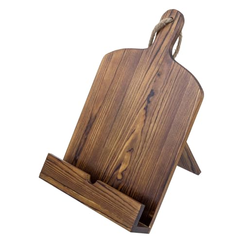 MyGift Cookbook Stand Recipe Book Holder Brown Wood Cutting Board Design - color: Brown