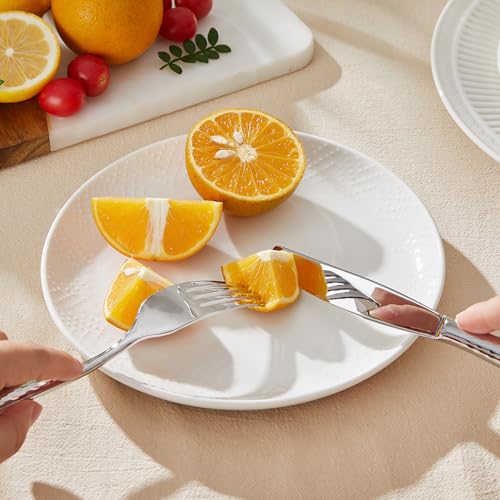 KINGSTONE Hammered Flatware Set, 20-Piece 18/10 Stainless Steel Silverware - size: 20-Piece