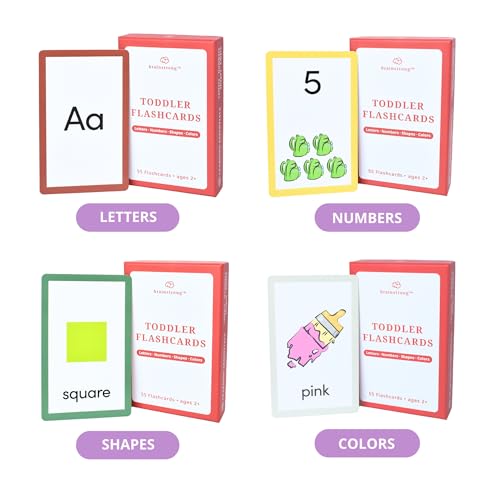 Toddler Essential Flashcards | Letters, Numbers, Shapes, & Colors | Ages 2-5 | Supports PreK & Kindergarten Curriculum | Premium 50 Flash Cards - style: Toddler