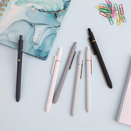 Ddaowanx Gel Pens Set,12 Pcs 0.7mm Retractable Quick Dry Black Ink Pens - color: 12 Pcs Black White Gray