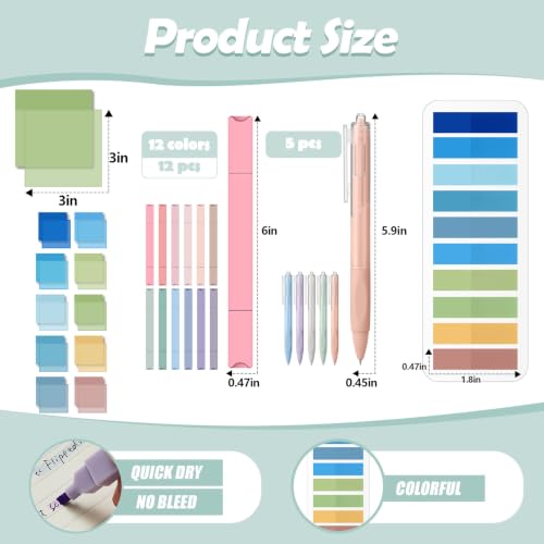 Jutom 38 Pcs Book Annotation Kit for Bible Study, Blue Series, Square - color: Blue Series