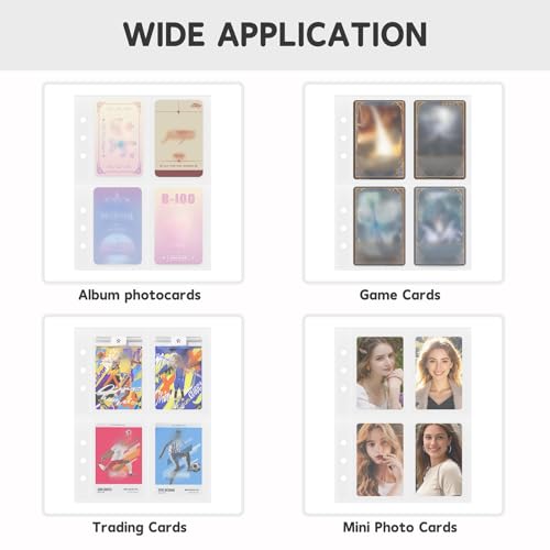 A5 Photocard Binder Holder Photo Card Storage Book 320 Pocket, Black - color: Black