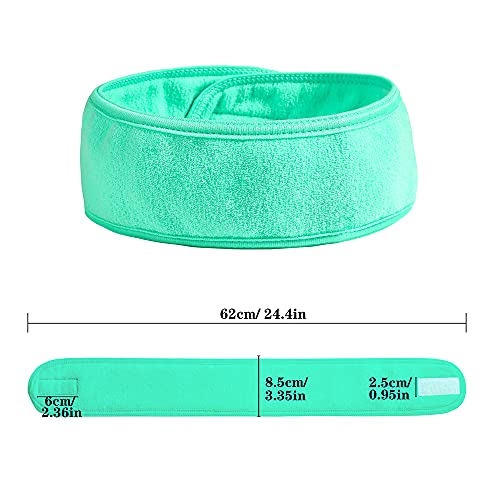 Facial Spa Headbands for Washing Face 4Pcs Makeup Shower Bath Wrap Sport - color: Blue, Mint Green, Purple, Rose