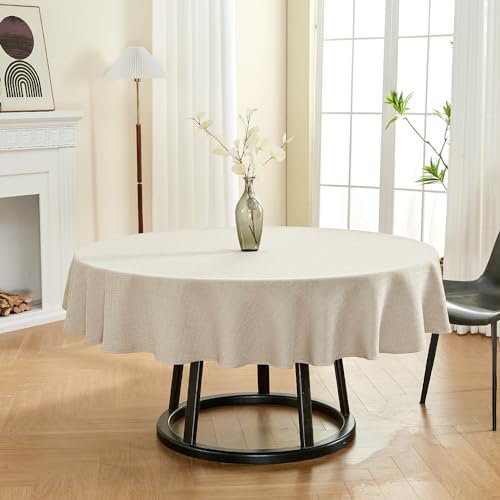 BALCONY & FALCON Rectangle Table Cloth Waterproof Beige 70" - color: Beige, size: 70" (Round)