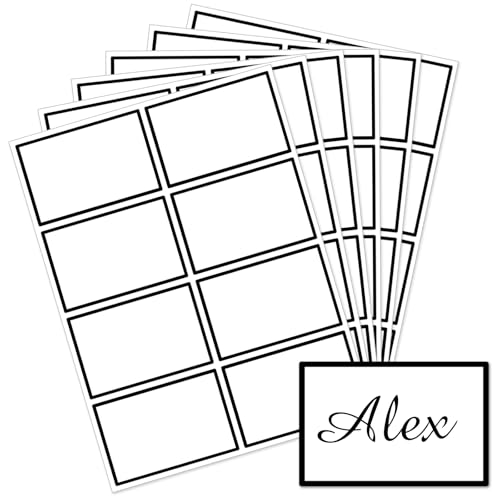Starboling Plain Name Tag Stickers, 200 Pcs 3"x2" Black with Colorful Border, for Office, Meeting, School & Home - color: Black Rectangle