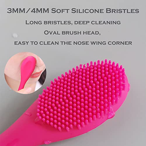 RamPula Silicone Facial Cleansing Brush Pores Cleaner,Remove Blackhead,Remove Acne,Face Massager,Applicator,Spatula,Mud Mask,DIY,Cream,Face Washing Clean,Body Lotion - color: Red and Grey