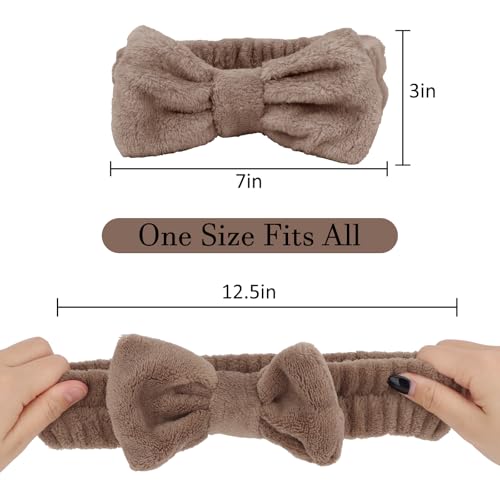 10 Pack Brown Soft Spa Headbands for Women - color: Brown