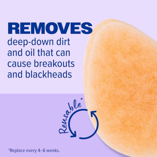 Buf-Puf Gentle Facial Sponge, Dermatologist Developed, Removes Deep Down Dirt & Makeup That Causes Breakouts and Blackheads, Reusable, Exfoliating, 1 Count - size: 1 Count (Pack of 1)