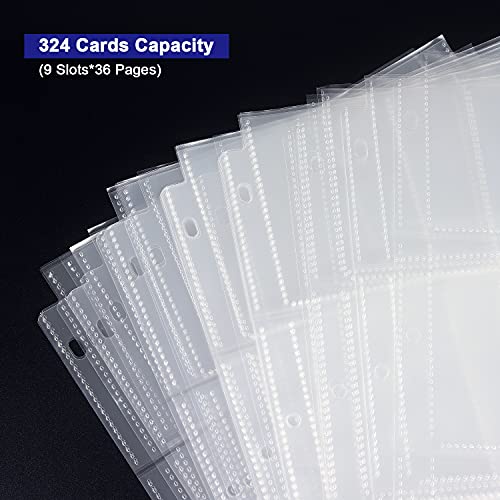 36 Pack 9 Pocket Page Protector for 3 Ring Binder, Holds 324 Cards