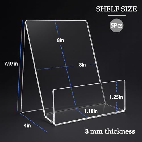 Large Acrylic Book Stand for Display - 5 Pack