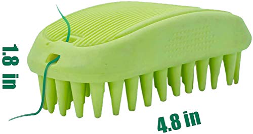 Pet Silicone Shampoo Brush for Long & Short Hair Medium Large Pets Dogs Cats, Anti-skid Rubber Dog Cat Pet Mouse Grooming Shower Bath Brush Massage Comb (Blue (New)) - color: Blue