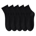 Women's Cotton Quarter Crew Socks - color: 02 Black - 5 Pairs