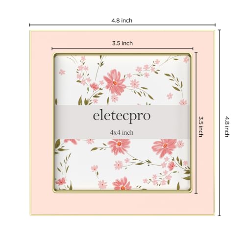 eletecpro 4x4 Enamel Picture Frame with Real Glass Cover, Pink, 2-Pack - color: Pink, size: 4x4