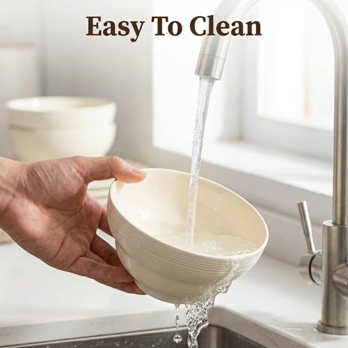 Ceramic Cereal Bowls Set of 6, 24.5 oz Soup Bowls, 6 Inch - size: Cereal Bowls Set of 6