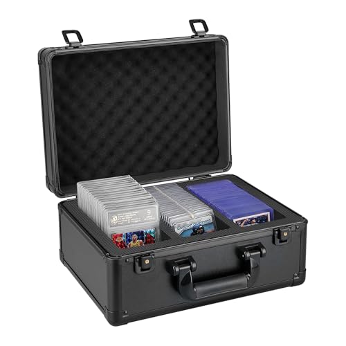 QTYORD Graded Card Storage Box for PSA CSG BGS SGC, Sports Trading Card Case Fits Magnetic Cards Holder and Top Load, Psa Slab Case for Graded Cards