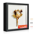 11x11 Shadow Box Picture Frame with Real Glass Panel and Linen Back - color: Black + Thickened Panel + Foam Packaging, size: 11x11
