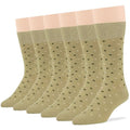 7BIGSTARS Men Cotton Patterned Crew Dress Socks 4-6 Pack, L 9-12 - color: 11a - Dotted, Khaki (Pt03)