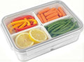 carrotez 4 Compartment Food Container - 6.3 Cup (1500ml) - color: White, size: 4 Compartment (6.3 Cup)