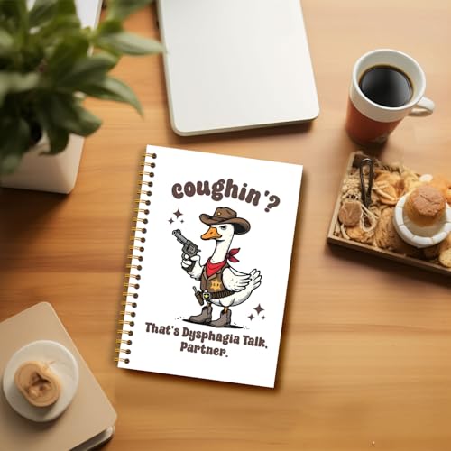 Guymn Western Goose Speech Therapy Notebook, Speech Language Pathologist Gifts Journal, Funny Cowboy Goose SLP Therapist Hardcover Spiral Notebooks Journals 5.5x8.3 Inch - color: Western Goose