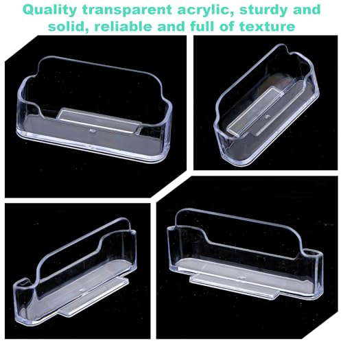 64 Pack Business Card Holder for Desk,Desktop Style Business Card Holders,Acrylic Holder Stand Clear Postcard Display for Home Office Desk Table