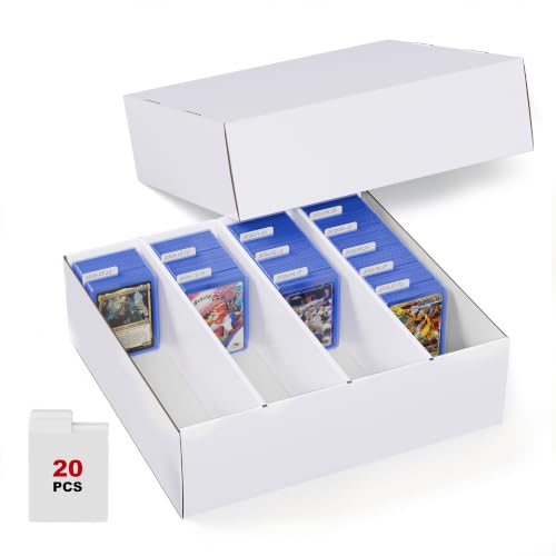 ZLCA 4 Row Trading Card Storage Box, 3200+ Standard Card 700+ Top Loader - color: Top Loader, size: 4 Row