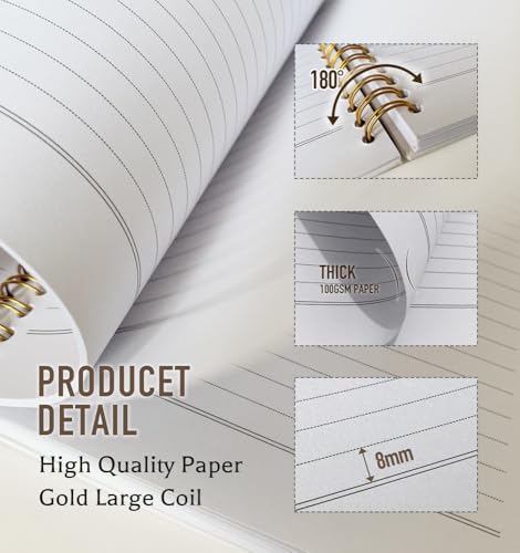 Notebooks Journal For Women-Cute Notebook For Women Men Friends Gifts On Birthday Christmas Mother's Day,Grow Through What You Go Through College Ruled Lined Gold Spiral Bound Hardcover,5.8"x8.3" - color: Grow through
