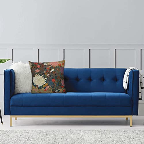 WAZHIJIA Flower Japanese Painting Throw Pillow Cover Couch Pillow Case Square Outdoor Pillow Sofa Bed Pillowcase Decorative 20X20 Inch - size: 20" x 20" (Pack of 1)
