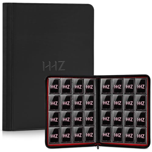 HHZ 16-Pocket Trading Card Binder, 832 Slots, Side Loading, Ringless -Black - color: Black