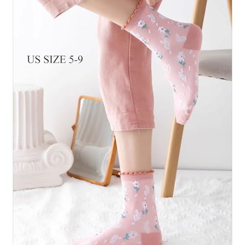 Lavish Lavender Argyle Frill Socks for Women, Dress Socks - color: 5pair-pink