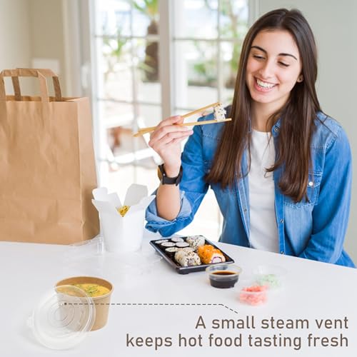 ESSENTIAL Paper Ice Cream Cups with Lids, 120 Pcs 8oz Paper Snack Bowls - size: 8oz-120 Pcs with Lids