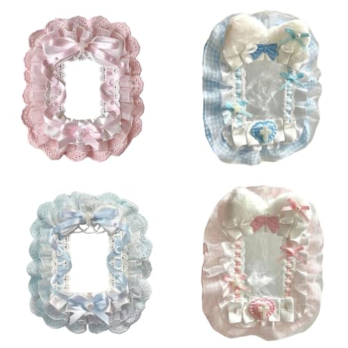 Photo Case Bows Design Photo Card Case Lace Storage Bag Bus Card Case Bows Protector Lace Photo Cover, A - color: A