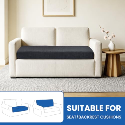 Super Stretch Sofa Cushion Covers (1 Piece, Charcoal Gray) - color: Charcoal Gray, size: 1 Cushion Loveseat