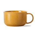 Ceramic Soup Bowl with Handle, 38 oz Microwave Safe, Yellow - color: Mustard Yellow